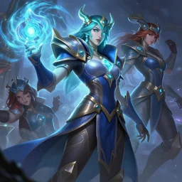 kindred league of legends wild rift hero champions arcane magic digital painting bioluminance alena aenami artworks in 4 k design by lois van baarle by sung choi by john kirby artgerm and greg rutkowski and magali villeneuve mage fighter assassin