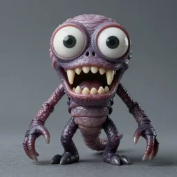 the binding of isaac monster design, bulging eyes, worm body, mandibles, action toy, studio photograph by mark ryden