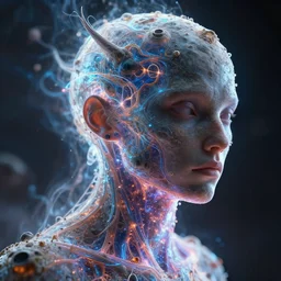 a sentient being of pure energy on an unexplored planet, close up peter mohrbacher, featured on artstation, octane render, cinematic, rugged, intricate, 8 k