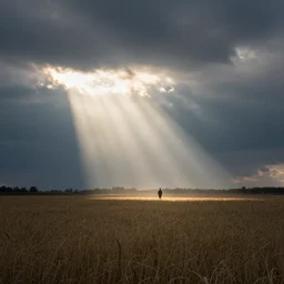 the field of strife, beams of light