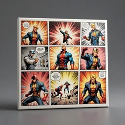Octane 3d render of a comicbook panel