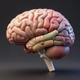 3 d model of anatomically correct human brain, unreal engine, artstation, photorealistic, octane render, colorful