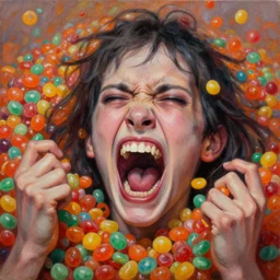 portrait from hell, a sea of john candies screaming in anguish, oil on canvas, trending on artstation