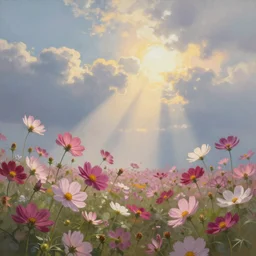 view of the cosmos, soft colors, cinematic, volumetric lighting, god rays, epic, realistic, detailed, ultra wide angle view, painting in the style of edward hopper