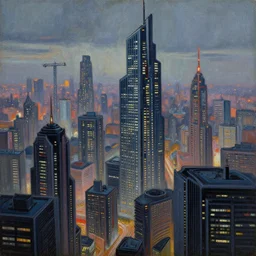 Painting of a cyberpunk City by Zdzisław Beksiński