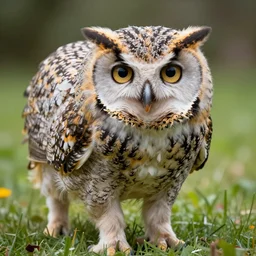 an owl pig!!! hybrid! hyper realistic!! realistic lighting!! wildlife photographer of the year!!! bold natural colors, national geographic, hd, wide angle, 8 k