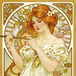 model instagram.com/boopaes, illustration by Alphonse Mucha