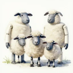 do androids dream of electric sheep, watercolor painting, 4 k, detailed