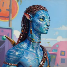 greg manchess portrait painting of blue avatar na'vi as overwatch character, medium shot, asymmetrical, profile picture, organic painting, sunny day, matte painting, bold shapes, hard edges, street art, artstation, by huang guangjian, gil elvgren, ruan jia, greg rutkowski, gaston bussiere