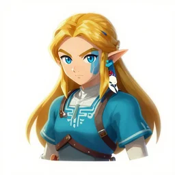 fierce diety link from legend of zelda majoras mask!! portrait illustration, pop art, splash painting, art by geof darrow, ashley wood, alphonse mucha, makoto shinkai