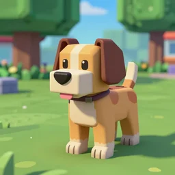 a video game still of a dog made in roblox, HD, 3D render