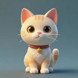 A 3d render of 😍 cat, digital art, octane render, 8k resolution, character design, wes anderson color palette, film grain, unreal engine