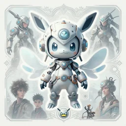 symmetry!! portrait of cute cyberpunk explorer with futuristic headpiece in the mist cheerwing pokemon sticker art, cronobreaker, beeple game icon, by wlop, mucha, loish, frank frazetta, and ross tran and william, horizon zero dawn machine, intricate, elegant, highly detailed ray
