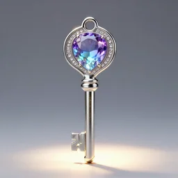 photo still of glowing magical gem encrusted key, 8 k, studio lighting bright ambient lighting key light, 8 5 mm f 1. 8
