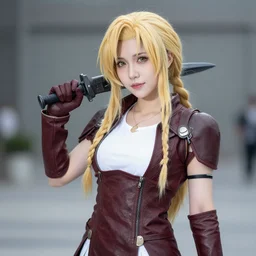 cosplay of aerith gainsborough, trending on artstartion