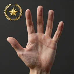 Human's hand, photorealism, detailed, five fingers, photograph, award winner, 4k, render, unrealengine