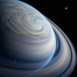 a national geographic photo of the storm on Saturn's surface at night, Trending on artstation.