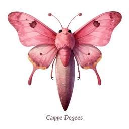 an anthropomorphic humanoid rosy maple moth squid hybrid designed by tim burton