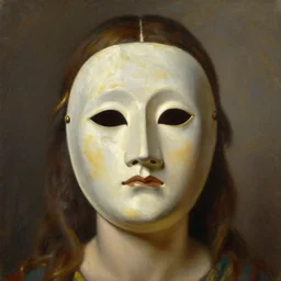 portrait of the mask of agamemnon, hyperrealistic, in the style of john singer sargent, oil painting
