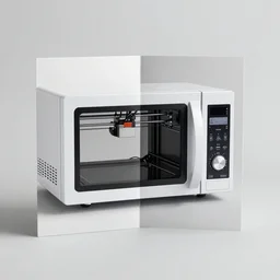 brochure of a 3 dprinter that looks like a microwave