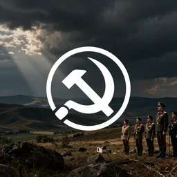 minimalist logo icon for soviet general georgy zhukov, victo ngai, kilian eng, lois van baarle, behance, beeple, artstation