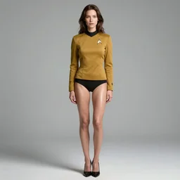 full body digital portrait of scrawny captain james t kirk, starfleet uniform, star trek, malnourished, sensual, femmes, smooth, elegant, sharp focus, highly detailed