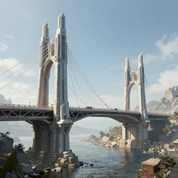 a grossly over - designed bridge, scifi art, highly detailed