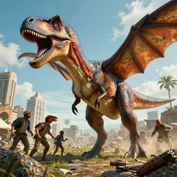 movie frame still from live action horde of pteranodon and pterodactyl attacking the city 8 k ultra wide angle zenith view, strong colors, ultra details, greg rutkowski kim jung gi