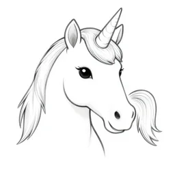 clean simple line art of a beautiful elegant unicorn. white background. well composed, clean black and white line drawing, beautiful detailed face. illustration by steve ditko and jack kirby and greg rutkowski