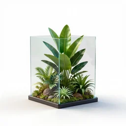 holographic plant stand, stylized 3d render, isolated on a pure white background, centered, entire object in frame, sharp focus, soft studio lighting