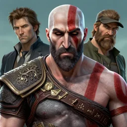 a highly detailed beautiful portrait of stan marsh as kratos, by gregory manchess, james gurney, james jean