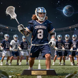 lacrosse team chitauri, playing intergalactic championship, in space, highly detailed, 8k, intricate, award winning.