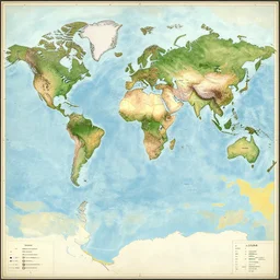 detailed map of an imaginary world with elaborate biomes