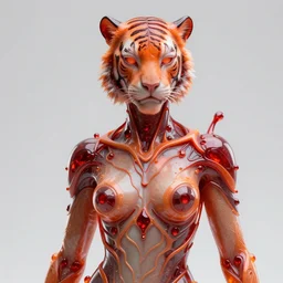 hyper detailed ultra sharp portrait of baroque and bladerunner delicate neon ruby sculpture of seductive albino zayn malik tigers orange radioactive humanoid deity wearing metallic hoody made out of leaves holding the sun prismatic dungeon, glowing rainbow face, crown of white diamonds, cinematic lighting, photorealistic, octane render 8 k depth of field 3 d