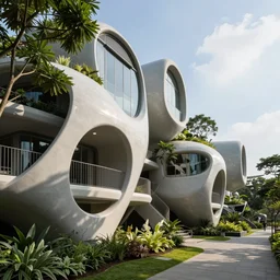 biophilic design, utopian architecture, pod structures, singapore, minmalist parametric