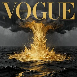 3 d, rain, boiling liquid gold ocean storm, black water, vogue cover style, poster art, high detail, intricate oil painting, multiple exposure, heaven mood, hyperrealism, 3 d, by tooth wu and wlop and beeple and greg rutkowski