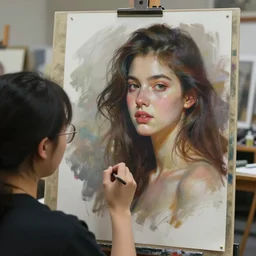 art student drawing live model in class