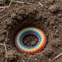 rainbow worm tunnels in the earth, Surrealism