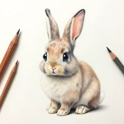 Colored pencil art on paper, Alien Rabbitt, highly detailed, artstation, MasterPiece, Award-Winning, Caran d'Ache Luminance