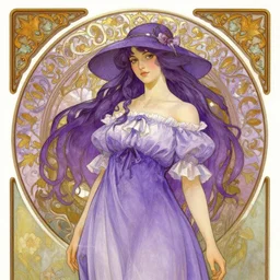 very beautiful violet evergarden by ilya kuvshinov and alphonse mucha
