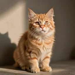 curious cute fluffy orange tabby kitten