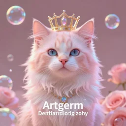 An extremely beautiful elokitty, cat. digital art illustration, Trending on DeviantArt, Artgerm, volumetric lighting, dreamscape maximized, vibrant mood, rose tones, concept art, smooth, ethereal, rainbow bubbles, Aetherpunk, extremely detailed masterpiece, winning award piece, regal, Exquisite detail, post-processing, Unreal Engine, 8k, HD, trending on artstation flawless