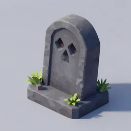 isometric spooky tombstone asset, 3 d render, in the style of yoworld, vmk myvmk, artstation, painterly style, by miha rinne