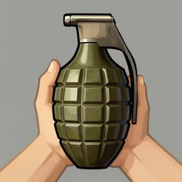 single hand grenade, gta v style art