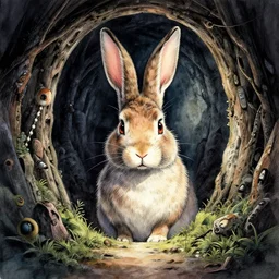 portrait, the rabbit hole leading to Wonderland, watercolor, dramatic lighting, cinematic, establishing shot, extremely high detail, foto realistic, cinematic lighting, pen and ink, intricate line drawings, by Yoshitaka Amano, Ruan Jia, Kentaro Miura, Artgerm, post processed, concept art, artstation, matte painting, style by eddie mendoza, raphael lacoste, alex ross