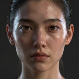 glistering wet sweaty skin face unreal engine 4 k 8 k resolution