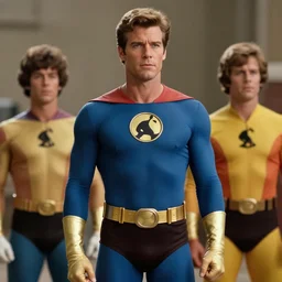 classic 1960s justice league, dc, characters, christopher reeves ultra realistic, 4K, movie still, UHD, sharp, detailed, cinematic, render, modern