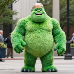 joe biden as the food green giant mascot,