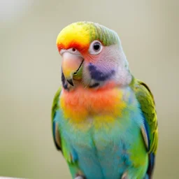 a beautiful portrait of a cute and colorful parrot