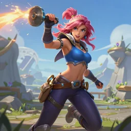 Katarina from League of Legends getting a penta kill, in the style of  Z.W. Gu from trending on artstation, HD, Octane render, smooth, sharp focus
